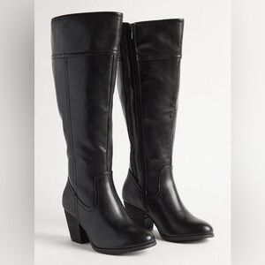 Torrid Almond Toe Heeled Knee Boot WIDE SOLE & CALF